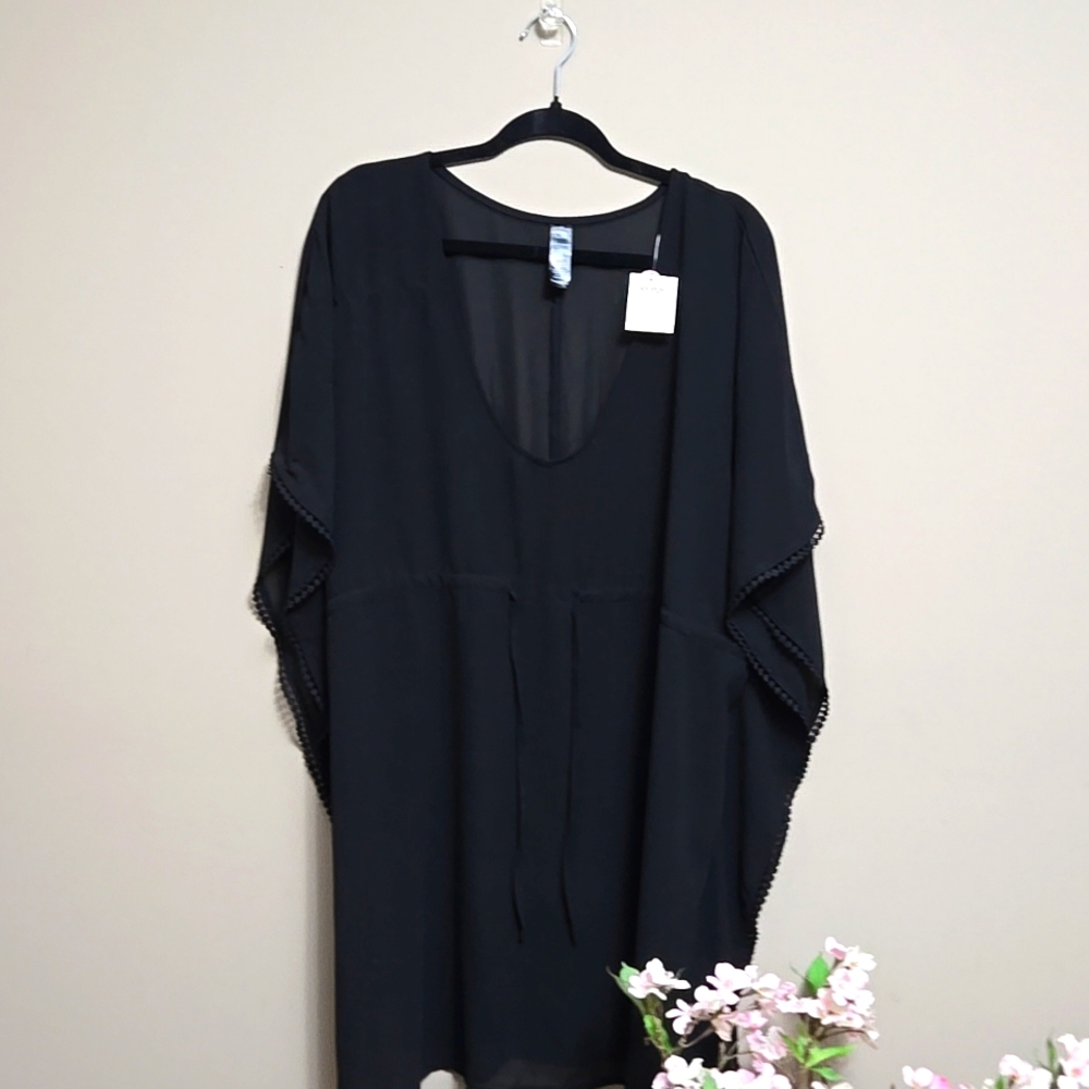 Bathing Suit Lounge Wear Size XL-XXL Black Transparent, very Pretty, never worn.